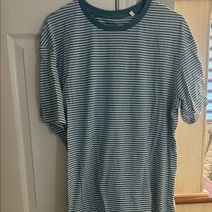 PacSun Teal and White Striped Tee